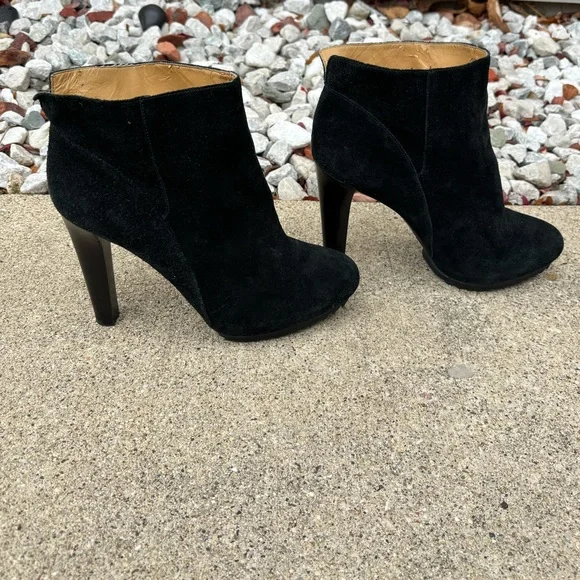 SALE Nine West Genuine Leather Suede High Heel Platform Boots Booties - Picture 2 of 10